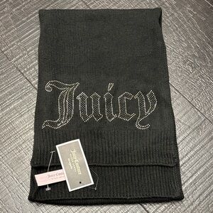 Juicy Couture Black Scarf with Rhinestone Logo